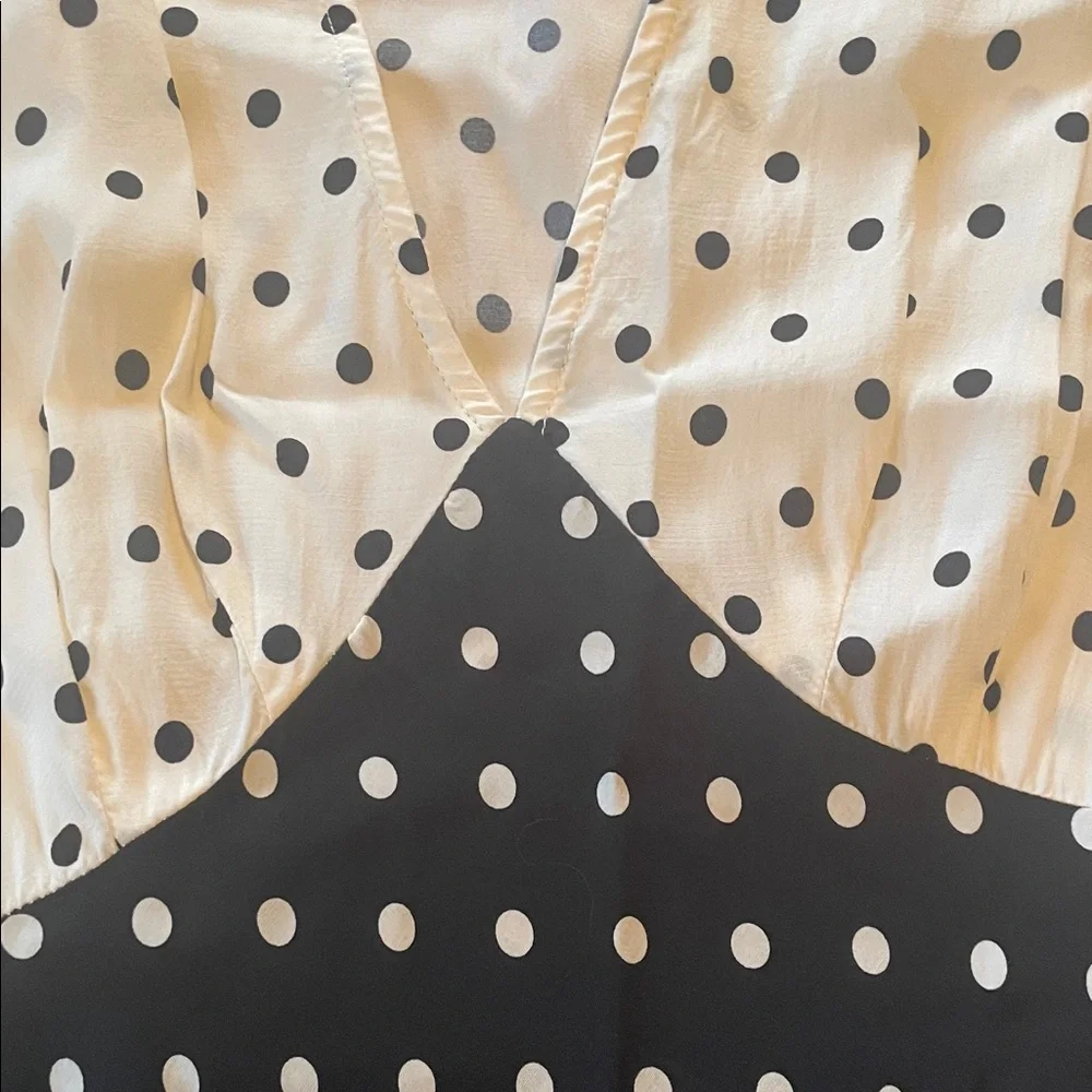 a new day Black and White Polka Dot V-Neck Midi Dress - Picture 5 of 7